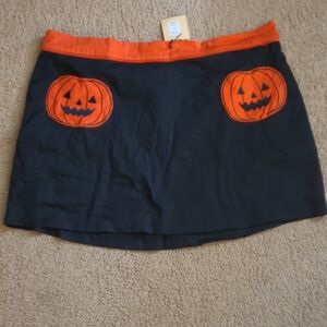 Halloween Pumpkin Black and Orange Skirt